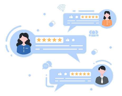Client testimonial messages illustration